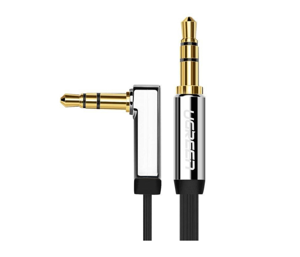 UGREEN Kątowy kabel mini jack 35mm AUX AV119 płaski 5 m czarny - 1489189 - zdjęcie